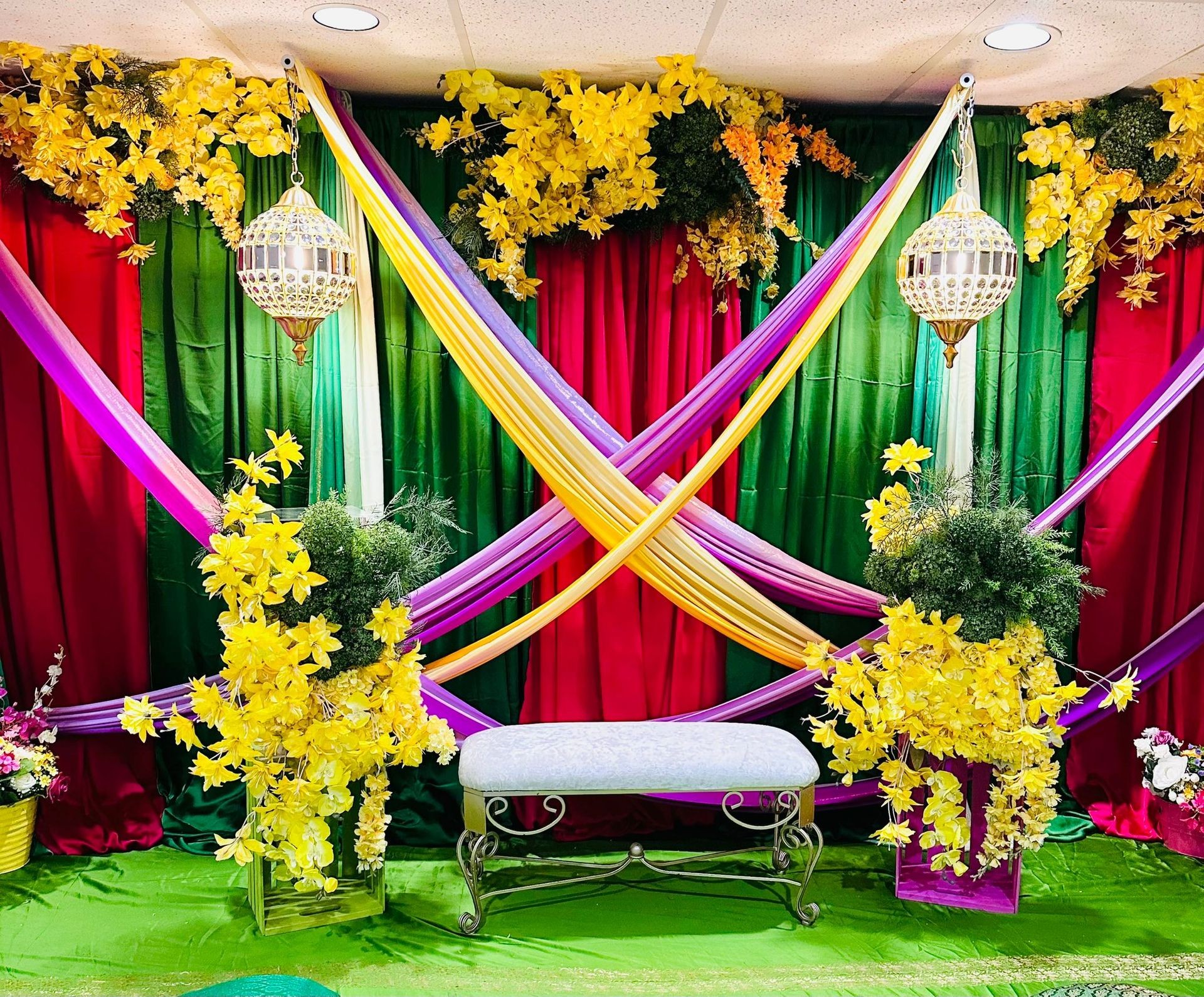 Mehndi decor done at a house