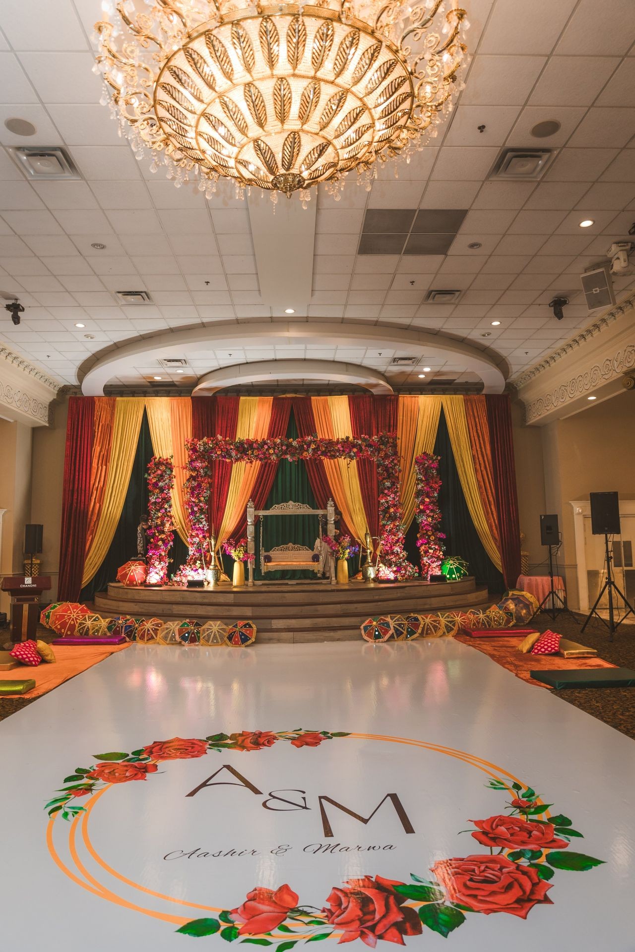 Mehndi event floor decor