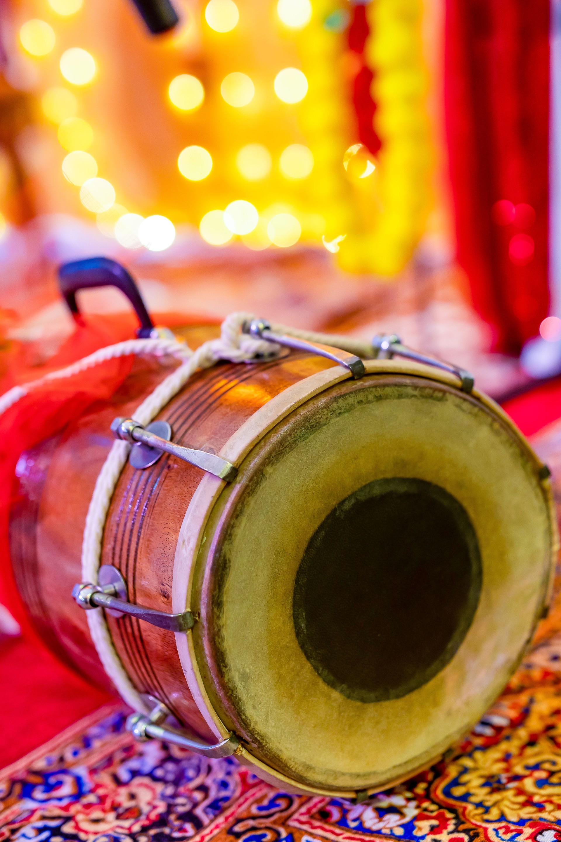 Indian traditional drums close up