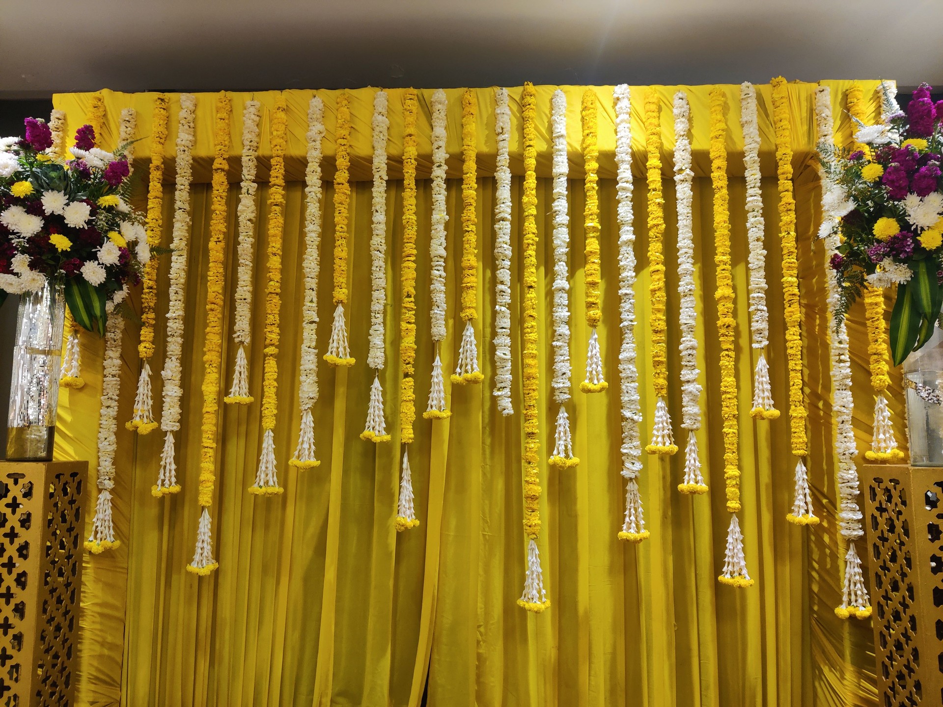 Haldi Ceremony Decor - yellow themed celebrations.