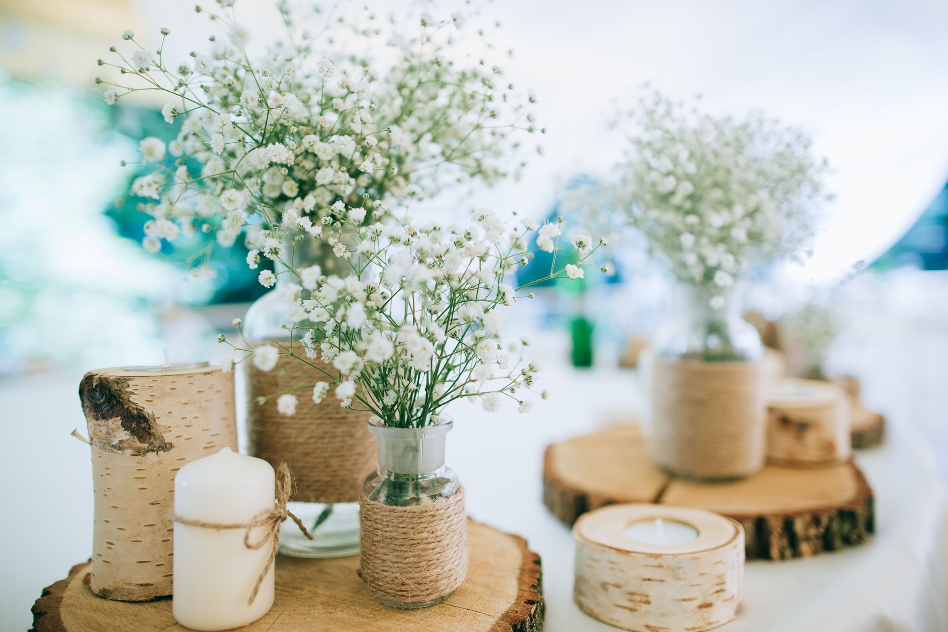 Hand Made Wedding Decoration, flowers, wood